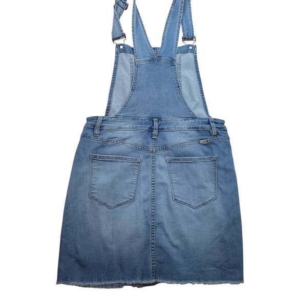 KanCan Lightwash Denim Overall Dress Skirt In M - Picture 4 of 8